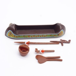 Playmobil 40822 Canoé Indien Vintage Marron Stickers se décollent avec Accessoires