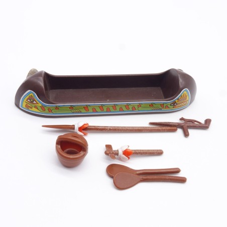 Playmobil 40822 Canoé Indien Vintage Marron Stickers se décollent avec Accessoires