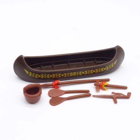 Playmobil 40823 Canoé Indien Marron avec Accessoires Vintage