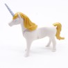 Playmobil 40836 Licorne Adulte Blanche et Dorée Corne Bleue un peu sale