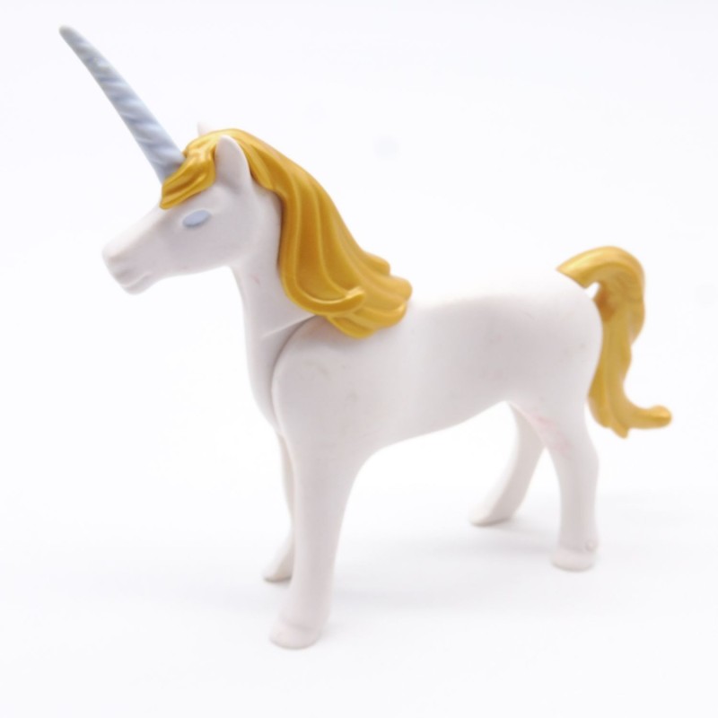 Playmobil 40837 Licorne Adulte Blanche et Dorée Corne Bleue traces de Feutre