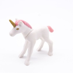 Playmobil 40838 Bébé Licorne Blanche et Rose Corne Dorée