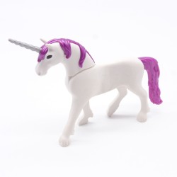 Playmobil 40840 Grande Licorne Blanche et Violette un peu sale