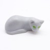 Playmobil 40873 Chat Gris Allongé Yeux Verts