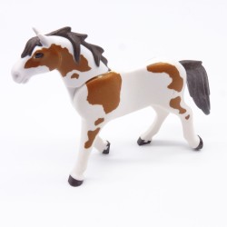 Playmobil 40879 Cheval Blanc et Marron 3eme Génération
