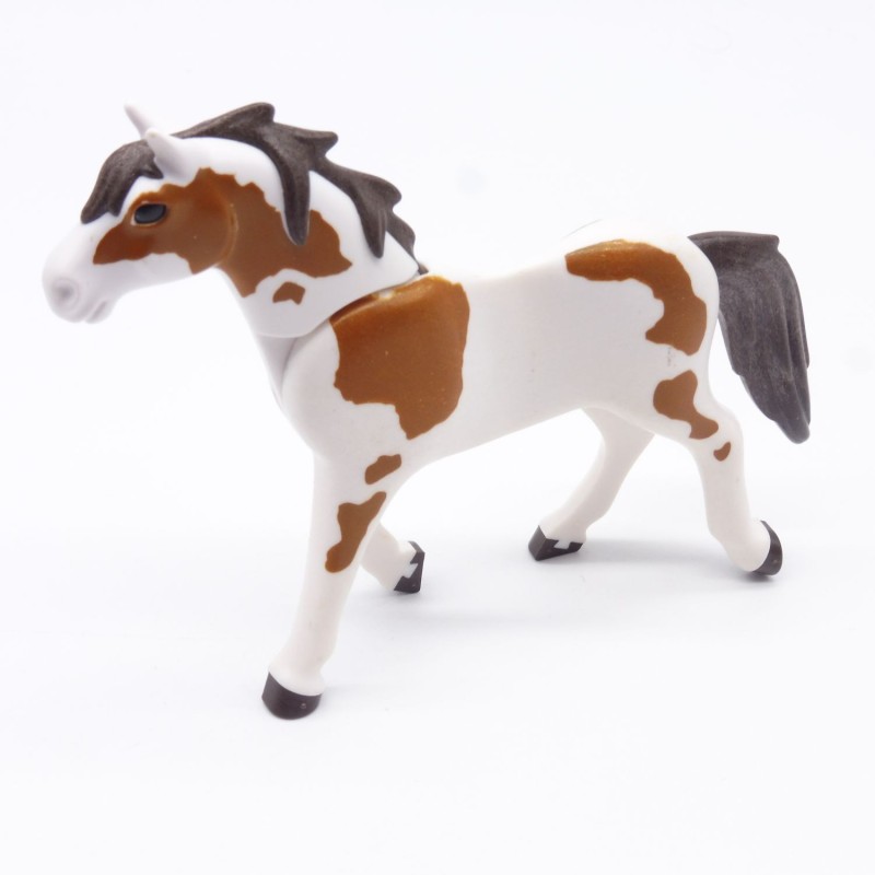 Playmobil 40879 Cheval Blanc et Marron 3eme Génération