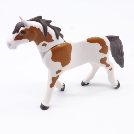 Playmobil 40879 Cheval Blanc et Marron 3eme Génération