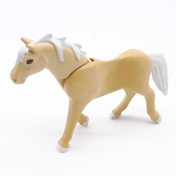 Playmobil 40880 Cheval Marron Clair et Blanc 3eme Génération