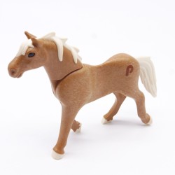 Playmobil 40882 Cheval Marron Clair Crinière Blanche 3eme Génération