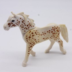 Playmobil 40883 Cheval Blanc et Marron 3eme Génération Jauni et Sale