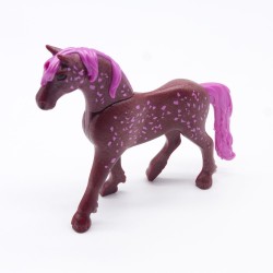 Playmobil 40886 Cheval Violet Licorne sans Corne 3eme Génération avec Crinière Rose
