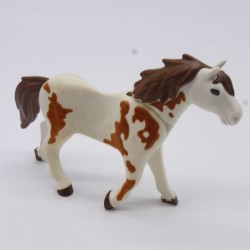 Playmobil 40887 Cheval Blanc et Marron 3eme Génération Jauni et Sale
