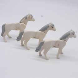 Playmobil 40888 Lot de 3 Chevaux Blancs 2eme Génération Jaunis Sales