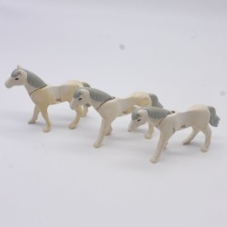Playmobil 40889 Lot de 3 Chevaux Blancs 2eme Génération Jaunis Sales
