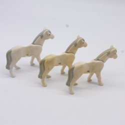 Playmobil 40890 Lot de 3 Chevaux Blancs 2eme Génération Jaunis Sales