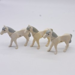 Playmobil 40891 Lot de 3 Chevaux Blancs 2eme Génération Jaunis Sales