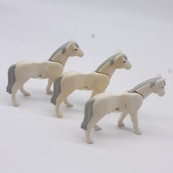 Playmobil 40892 Lot de 3 Chevaux Blancs 2eme Génération Jaunis Sales