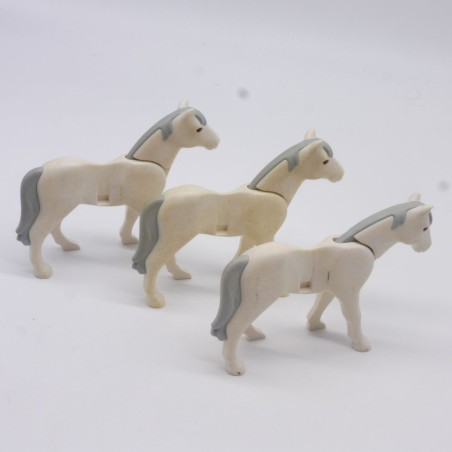 Playmobil 40892 Lot de 3 Chevaux Blancs 2eme Génération Jaunis Sales