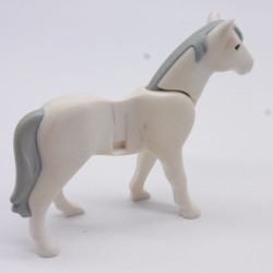Playmobil 40893 Cheval Blanc 2eme Génération avec Crinière Grise un peu Sale