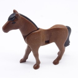 Playmobil 40897 Cheval Marron Foncé 2eme Génération avec Crinière Noire
