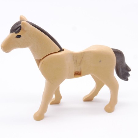 Playmobil 40898 Cheval Marron Clair 2eme Génération avec Crinière Marron un peu sale