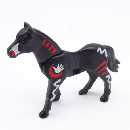Playmobil 40901 Cheval Noir 2eme Génération Indien