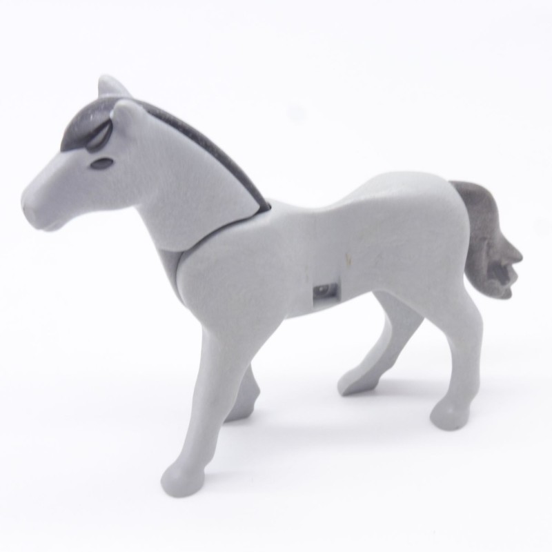 Playmobil 40902 Cheval Gris 2eme Génération avec Crinière Grise