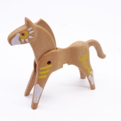 Playmobil 40903 Cheval Marron Clair 1ere Génération Indien