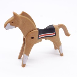 Playmobil 40909 Cheval Marron 1ere Génération Couverture de Selle Noire