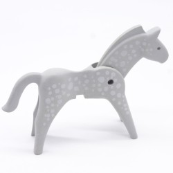 Playmobil 40910 Cheval 1ere Génération Gris et Blanc bon état