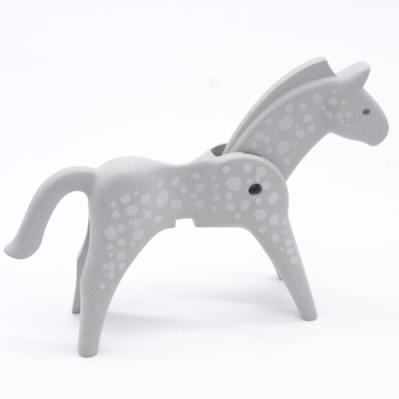 Playmobil 40910 Cheval 1ere Génération Gris et Blanc bon état