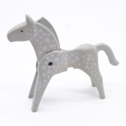 Playmobil 40911 Cheval 1ere Génération Gris et Blanc un peu sale