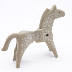 Playmobil 40912 Cheval 1ere Génération Gris et Blanc Jaunissement
