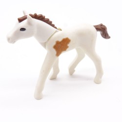 Playmobil 40948 Poulain Blanc et Marron un peu sale