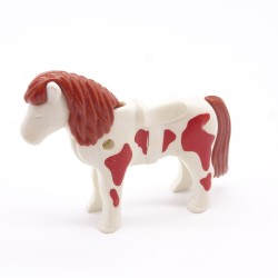 Playmobil 40954 Poney Blanc et Rouge Foncé Crinière Marron