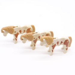 Playmobil 40957 Lot de 3 Poneys Blanc et Marron Sales et Jaunis