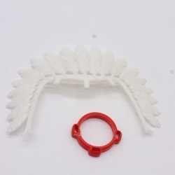 Playmobil 2730 Coiffe de Chef Indien Vintage avec Plumes Petites Traces de Colle et Petite Casse