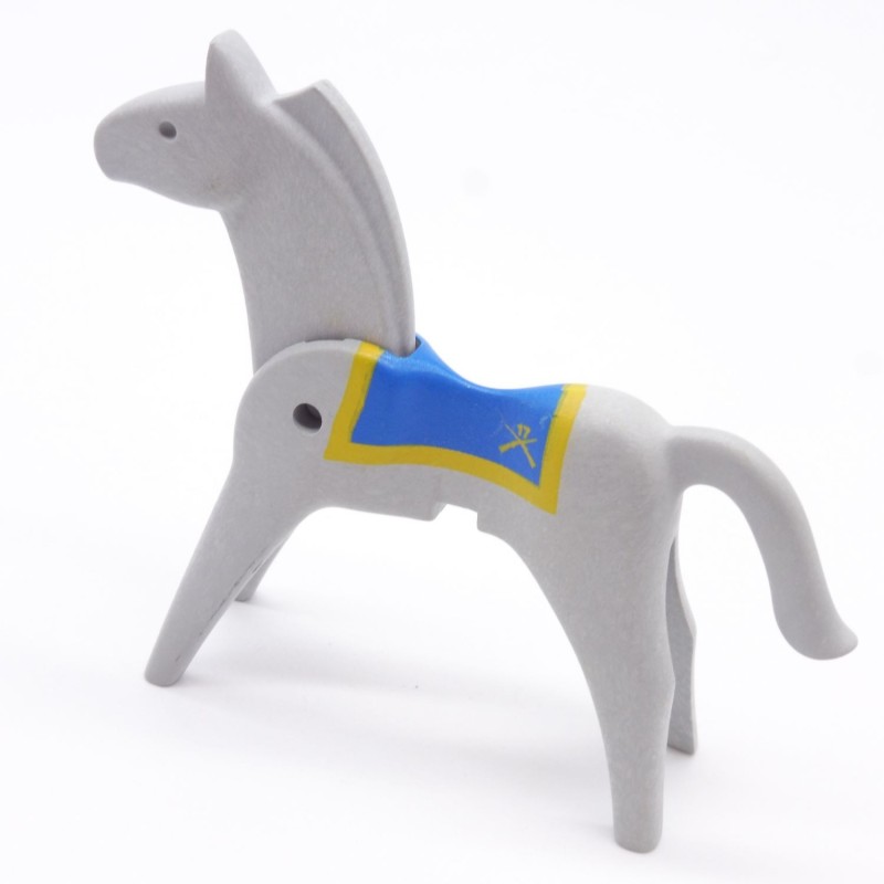 Playmobil 14723 Cheval 1ere Génération Gris Couverture Selle Cavalerie