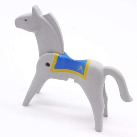 Playmobil 14723 Cheval 1ere Génération Gris Couverture Selle Cavalerie
