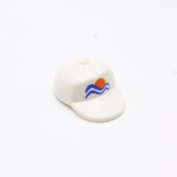 Playmobil 31084 Casquette Adulte Blanche Logo Bleu et Orange