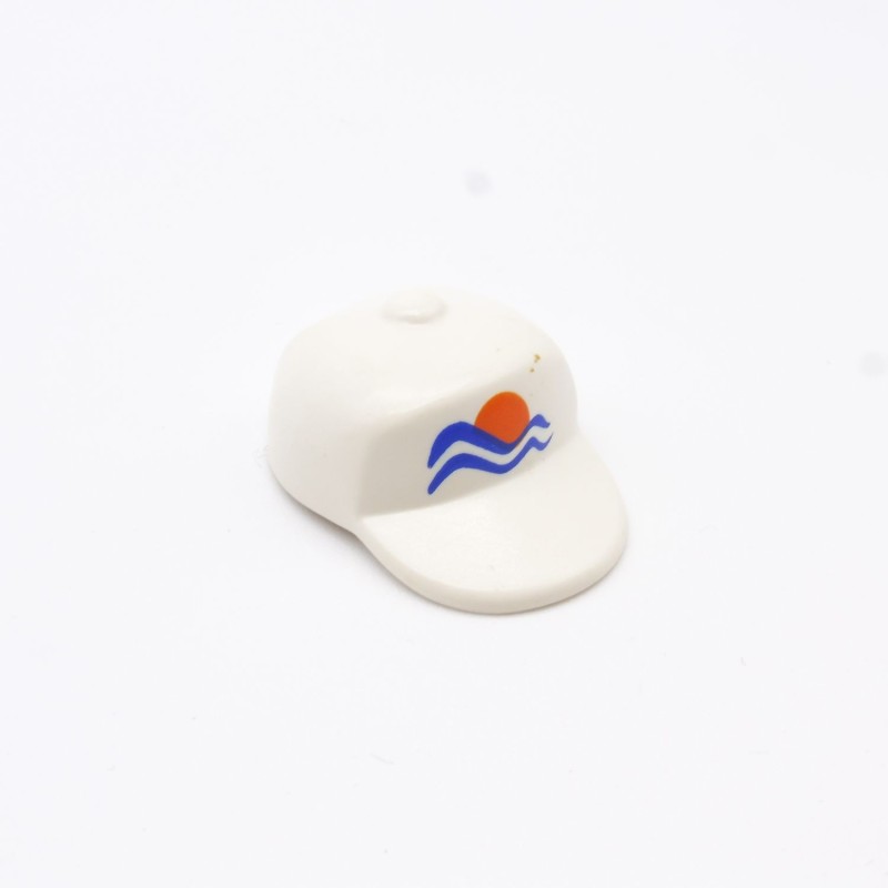 Playmobil 31084 Casquette Adulte Blanche Logo Bleu et Orange