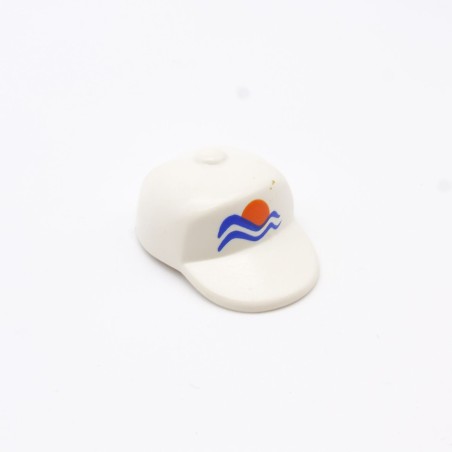 Playmobil 31084 Casquette Adulte Blanche Logo Bleu et Orange