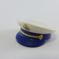Playmobil 17019 Casquette Capitaine Blanche Bleue Ancre Dorée