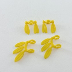 Playmobil 17376 Lot de 4 Plumes Jaunes Rigides Décoration Armes Indiens