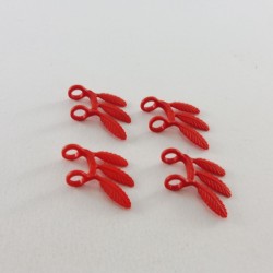 Playmobil 11303 Lot de 4 Plumes Rouges Rigides Décoration Armes Indiens
