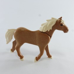 Playmobil 4804 Cheval 3eme Génération Marron Clair Crinière Blanche