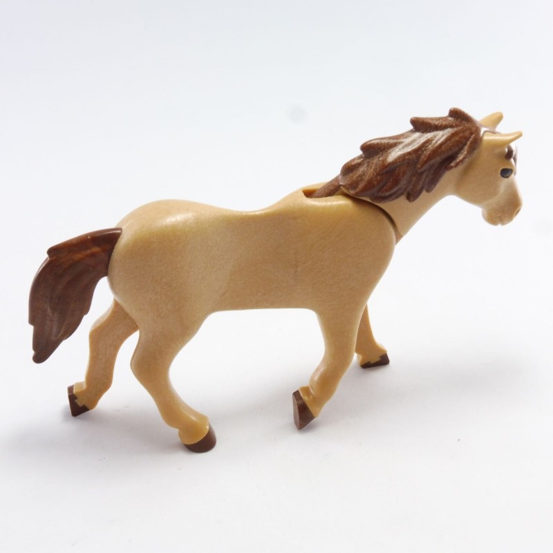 Playmobil 4802 Cheval 3eme Génération Marron Clair avec Crinière Marron