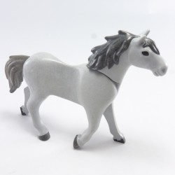 Playmobil 4803 Cheval 3eme Génération Gris avec Crinière Grise