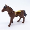 Playmobil 19455 Cheval Marron 2eme Génération avec Crinière Noire Museau Blanc
