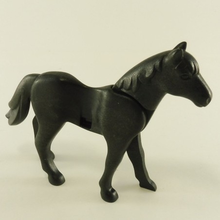Playmobil 24253 Cheval Noir 2eme Génération avec Crinière Noire